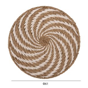 Wall decor round Hm7830,01 spiral shape-segrast in white and natural D61x3cm