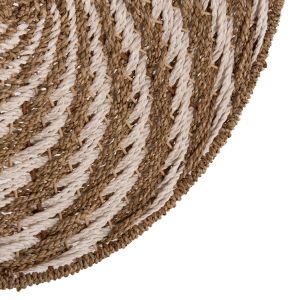 Wall decor round Hm7830,01 spiral shape-segrast in white and natural D61x3cm