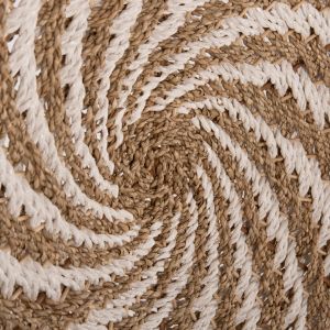 Wall decor round Hm7830,01 spiral shape-segrast in white and natural D61x3cm