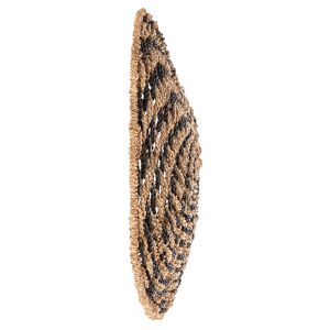 Wall decor round Hm7830,02 spiral shape-segrast in black and natural D61x3cm