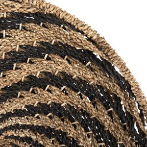 Wall decor round Hm7830,02 spiral shape-segrast in black and natural D61x3cm