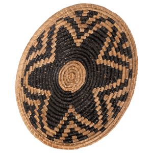 Wall decor, round, mendong grass in natural-black color Ф51x6cm (hm7863)
