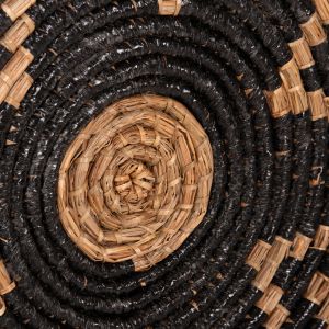 Wall decor, round, mendong grass in natural-black color Ф51x6cm (hm7863)
