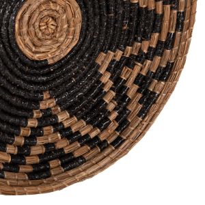 Wall decor, round, mendong grass in natural-black color Ф51x6cm (hm7863)