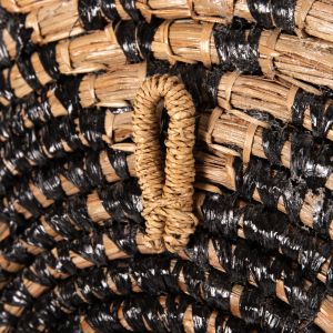 Wall decor, round, mendong grass in natural-black color Ф51x6cm (hm7863)