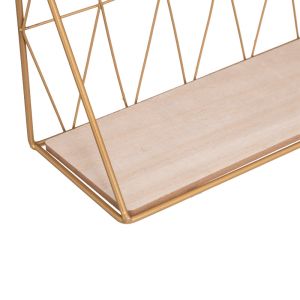 Wall shelf Anneza Metal-mdf in natural gold color 48x12x20cm