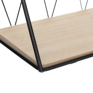 Wall shelf Anneza Metal-mdf in natural black color 48x12x20cm