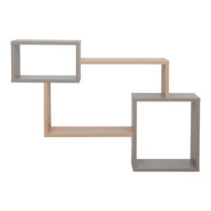 Wall shelf Beldra in natural cement-gray color 84x15x57.8 cm