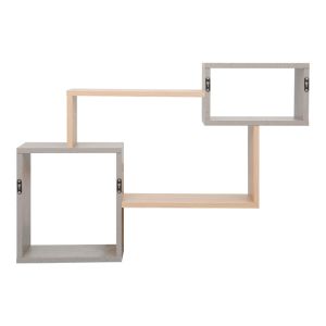 Wall shelf Beldra in natural cement-gray color 84x15x57.8 cm