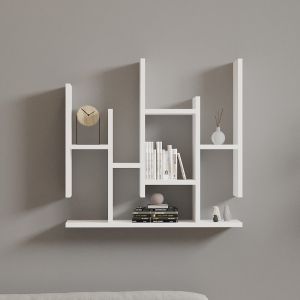 Bemba wall shelf in white shade 70x19.6x68.8cm