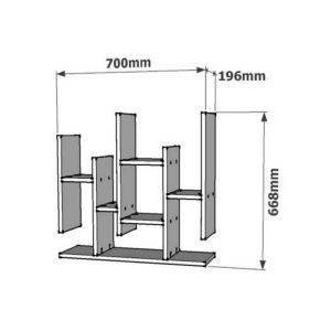 Bemba wall shelf in walnut color 70x19.6x68.8cm