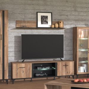 Wall shelf Corsica Zp Flagstaff Oak-black 137.5x19.5x24cm