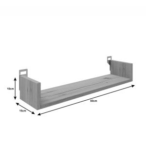 Wall shelf Derva in white color 60x15x10cm