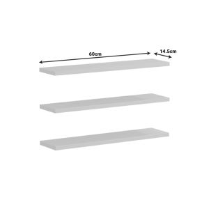 Wall shelf Divar in gray color 60x14.5x1.8cm