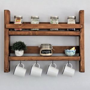 Wall shelf Drigo walnut color 45x10x34cm