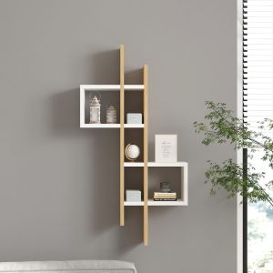Garel wall shelf in oak-white shade 53.8x19.6x108cm