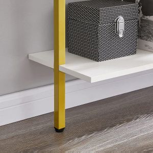 Harris wall shelf in white with gold metal frame 60x22x200cm