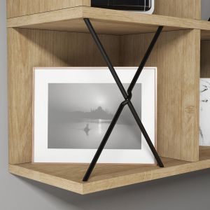Wall shelf Hm9520.01 melamine in natural oak color 60x24x60hcm