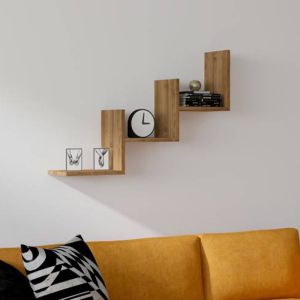 Wall shelf Mauer in walnut color 90x19.6x60cm