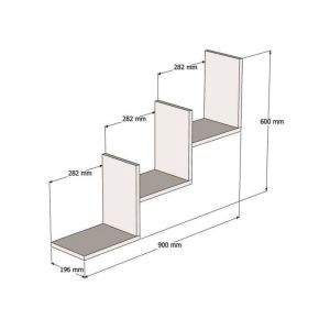 Wall shelf Mauer in walnut color 90x19.6x60cm