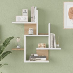 Wall shelf Nogara in natural white shade 62.6x14.5x66.2cm