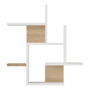 Wall shelf Nogara in natural white shade 62.6x14.5x66.2cm