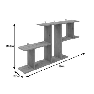 Wall shelf Vertoura in white color 116x18.5x60cm