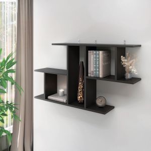 Wall shelf Vertoura in dark gray color 116x18.5x60cm