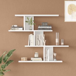 Zaka wall shelf in white shade 98.7x14.5x78cm