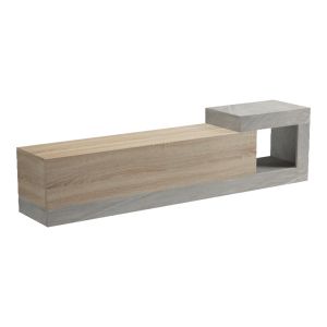 СТЕНЕН ТВ ШКАФ FLATO SONOMA-СИВ БЕЖОВ МРАМОРЕН ВИД 150X29.5X38.5СМ