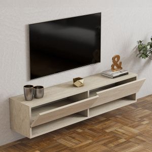 Стенен тв шкаф Melosa от травертен 141x30x31см