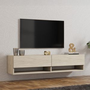 Стенен тв шкаф Melosa от травертен 141x30x31см
