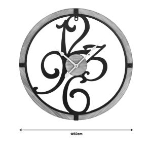 Wall clock Confu metal in black shade 50x2.5x50cm