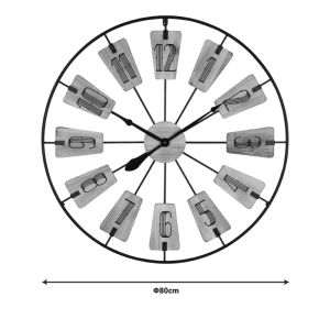 Wall clock Fepo Metal in black shade 80x3x80cm