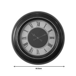 Retta wall clock in antique black and gold tone D60.8x5.6cm