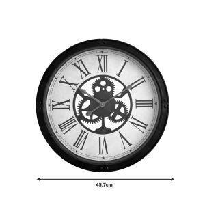 Wall clock Kandal in black antique shade D45.7x5.2cm