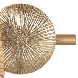 Wall clock metal and raffia fiber in earth tones 100x49cm Hm4200