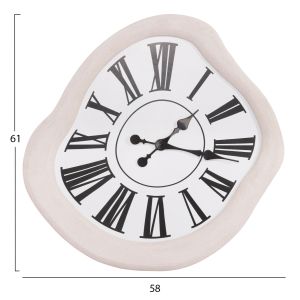 Wall clock Santorini series Hm4515 MDF in off-white-black dots and Latin numerals 58x2.5x61hcm.