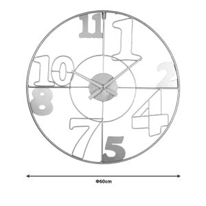 Wall clock Hugo metal in gold color 60x3x60cm