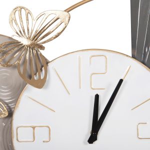 Wall clock, metal in white with black hands 116x7x50.5cm (hm4212)