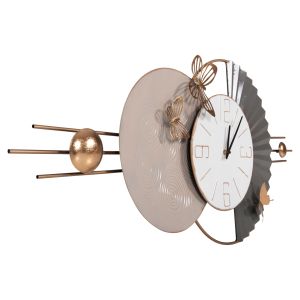 Wall clock, metal in white with black hands 116x7x50.5cm (hm4212)