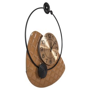 Wall clock, metal in gold color with black hands 50x63cm (hm4204)