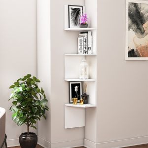 White wall shelf 29.5x29.5x155cm