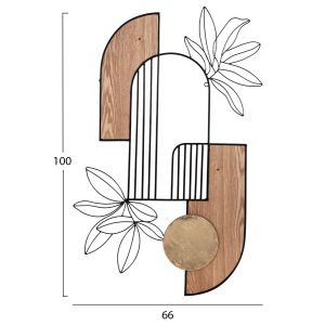 Стенна декорация Hm4218 метал/дърво 66x100hcm