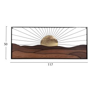 Стенна декорация Hm4219 метал/дърво 117x3x50hcm