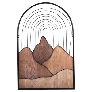 Стенна декорация Hm4220 метал/дърво 60x3,5x93hcm
