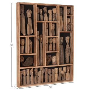 Стенна декорация Myst Naturally Hm4275 фигури в рамка Driftwood 60x5x80hcm