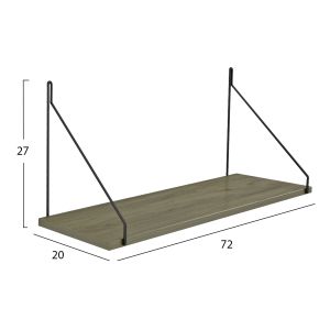 Wall shelf Agilan Hm9183,12 made of melamine, olive green color 72x20x27hcm