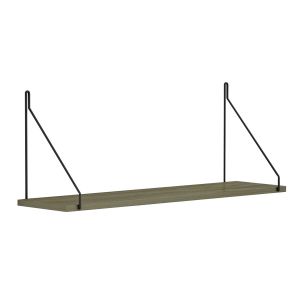 Wall shelf Agilan Hm9183,12 made of melamine, olive green color 72x20x27hcm