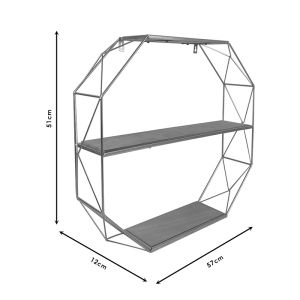 Wall shelf Azira 57x12x51cm